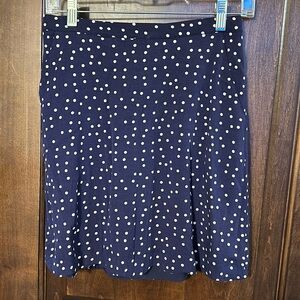Navy polka dot skirt